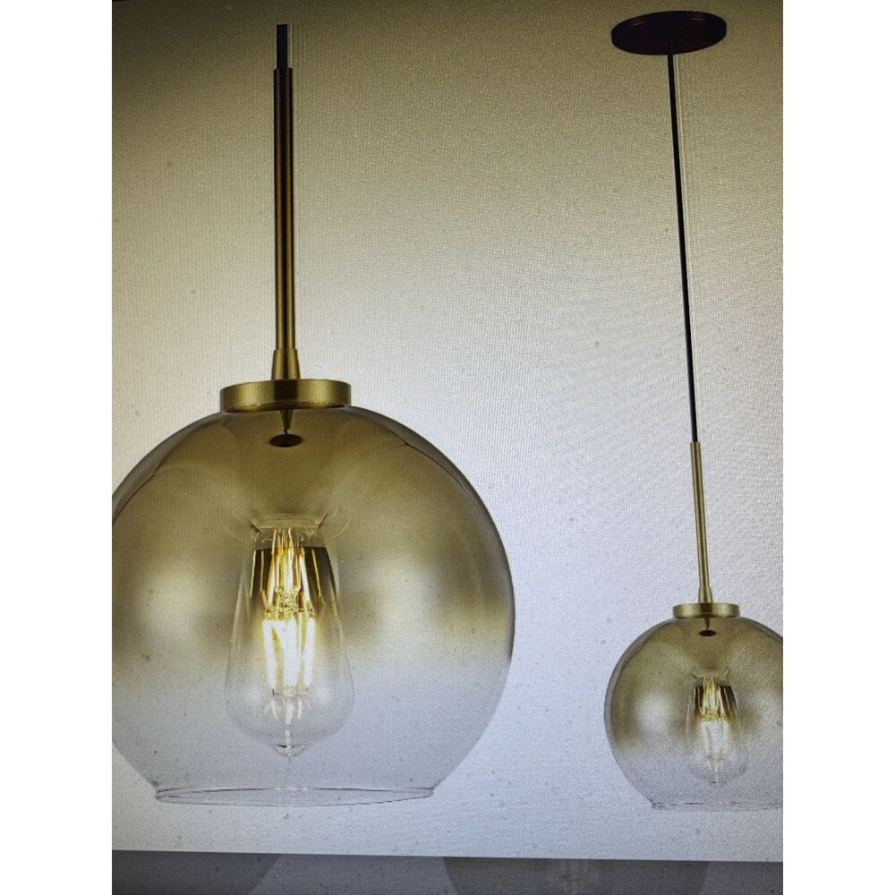 Modern Gradient Gold Glass Globe Pendant Light, 8" Glass Pendant Lights Kitch...